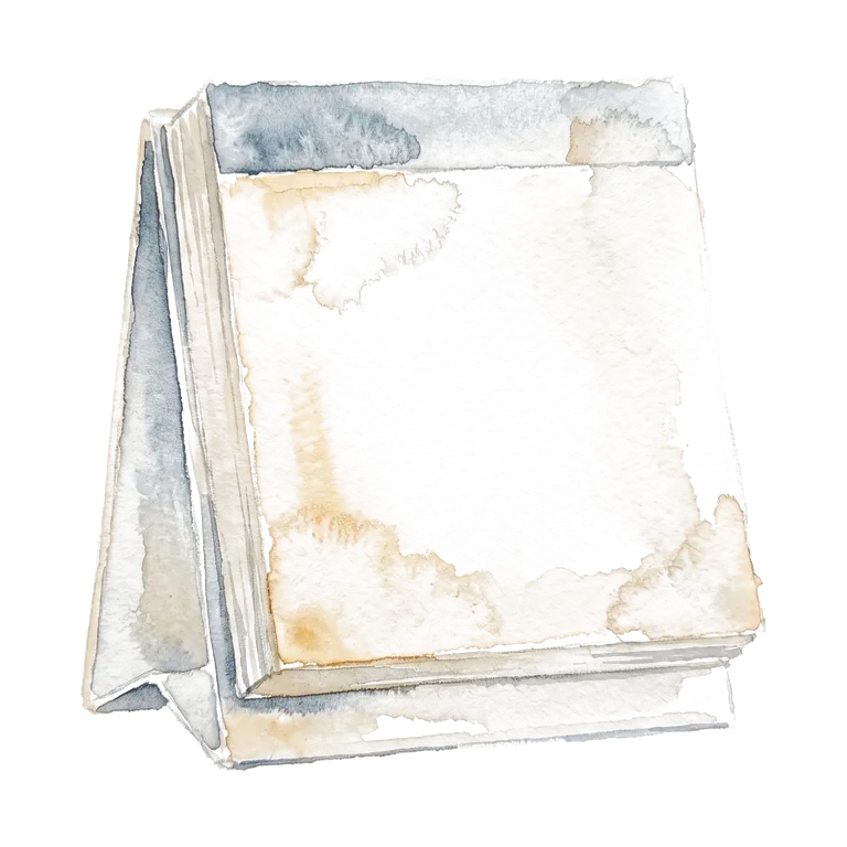 A watercolour calendar block.