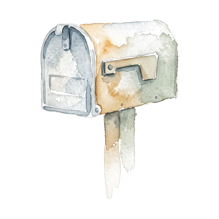 A watercolour mailbox.
